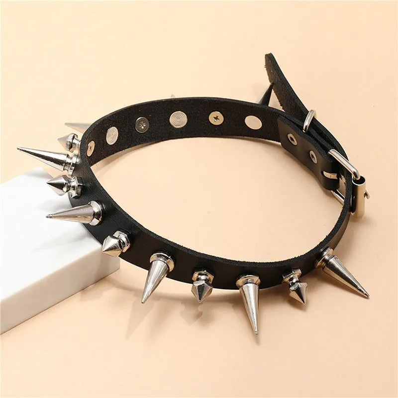 Dark Cross Punk Gothic Rivet Choker
