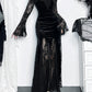 AltGoth Romantic Goth Aesthetic Flare-Sleeve Clubwear Dress