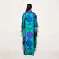 Colourful Abstract Print Kaftan Dress, Party Dress