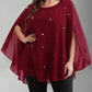Women's Lightweight Sparkling Split-Sleeve Over-Size Blouse, Plus Sizes
