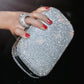 Evening Clutch Bag, Diamond-Studded Evening Bag with Chain