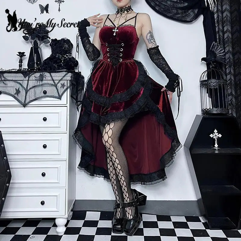 punk mini dress Gothic women's dress eyelet web zipper harajuku black mini dresses grunge Summer 2019 sleeveless backless a-line sexy punk rock