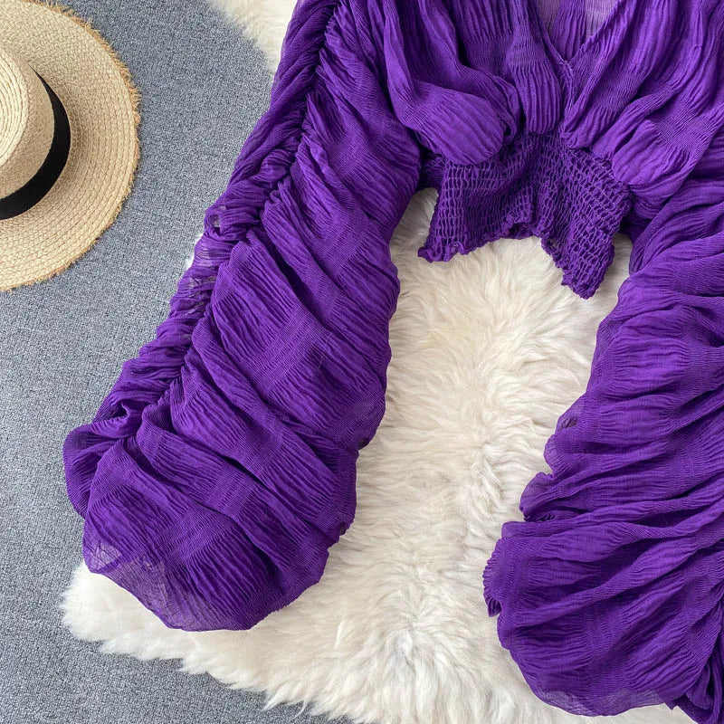 Vireous Women's Sexy Chiffon Sheer Short Blouse