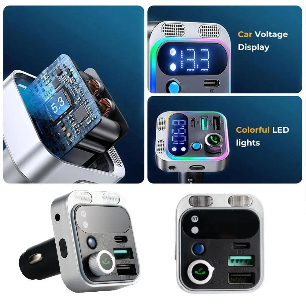 Bluetooth 5.3 FM Transmitter for Car FM/Aux Bluetooth Connected Car Adapter