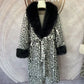Women's Luxury Faux Mink Fur Coat with Contrast Collar, Multi Colours