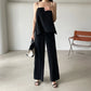 Vireous Simple Two-Piece Women's Summer Pants Suit