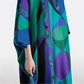 Colourful Abstract Print Kaftan Dress, Party Dress
