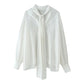 Women's Bow-Tie Drapey Casual Fashion Shirt, Long-Sleeve Blouse