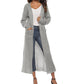 Thickened Long Pure Colour Pocket Irregular-Slit Sweater Coat