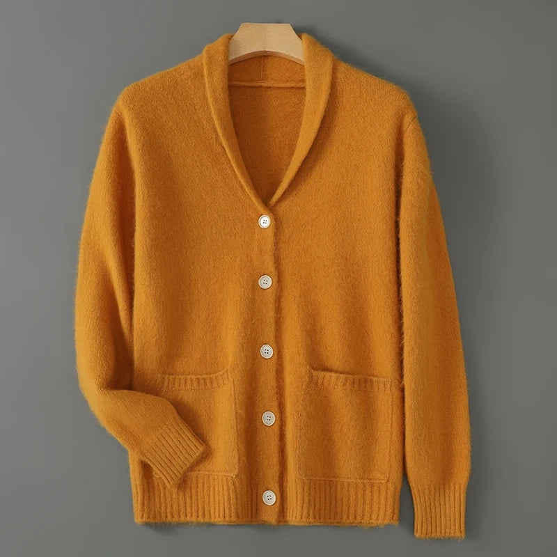 Vireous New Season Men's Shawl-Collar Cashmere Cardigan