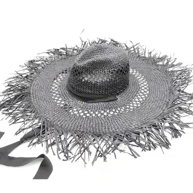 Women's Summer Raffia Hat, Wide Brimmed Sun Protection, Popping Colours