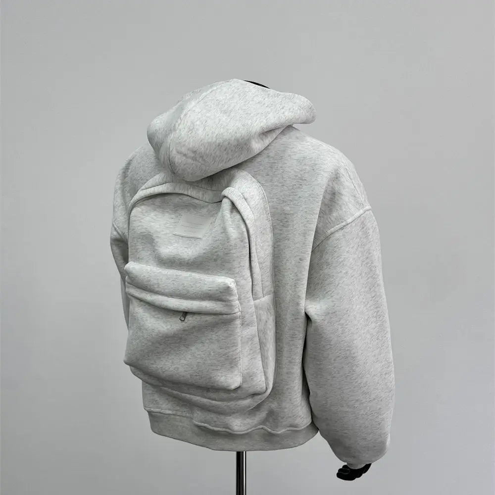 Unisex Travel Baggage Hoodie with Large Hidden Back Pocket