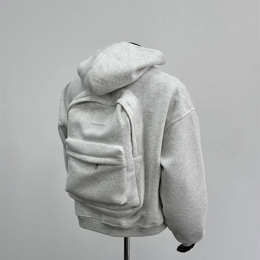 Unisex Travel Baggage Hoodie with Large Hidden Back Pocket