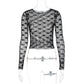 Vireous Long Sleeve See-Through Lace Crop Top