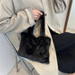 Cute Soft Plush Tote Bag, Faux Fur Shopper Bag