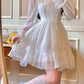 French Sweet Summer Princess Dress, White Chiffon Special Occasion Dress