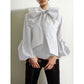 Vireous Bowknot High Collar Women's Tuxedo Shirt