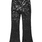 Vireous Women's Sparkling Sequin Slacks, Loose Mid-Waist Trousers