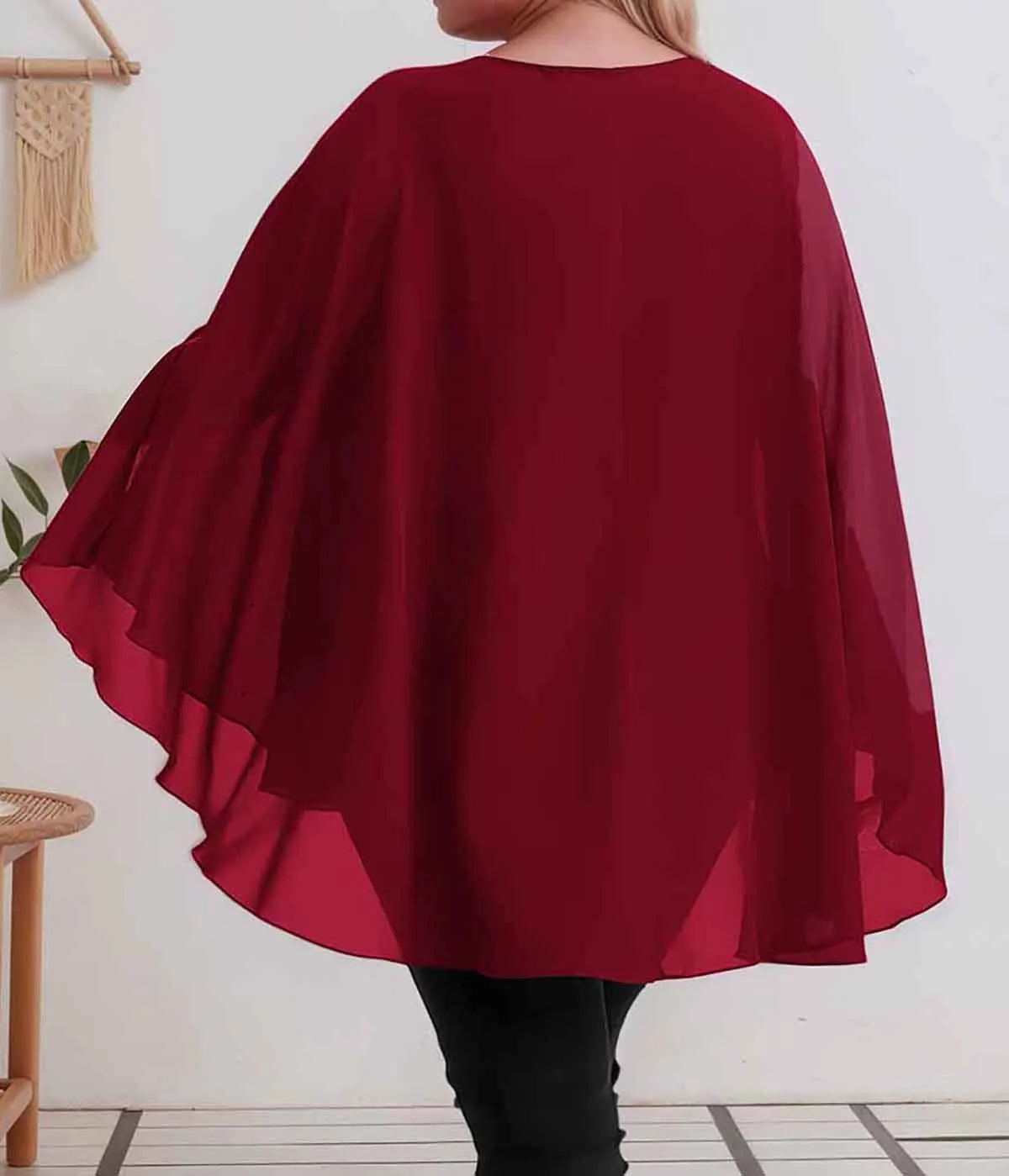 Women's Lightweight Sparkling Split-Sleeve Over-Size Blouse, Plus Sizes