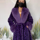 Women's Luxury Faux Mink Fur Coat with Contrast Collar, Multi Colours