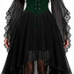 Dark Cross Witch Dress, Halloween Goth Mesh Sleeves Costume Dress, Plus Sizes
