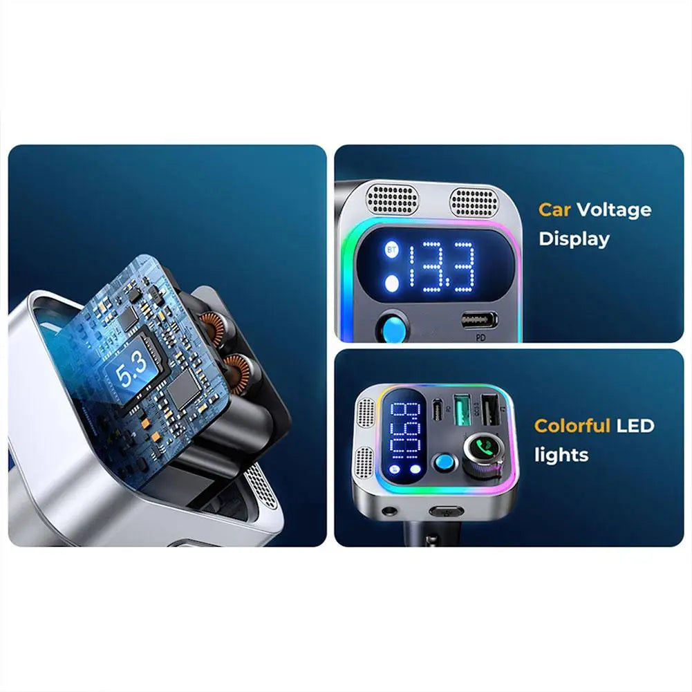 Bluetooth 5.3 FM Transmitter for Car FM/Aux Bluetooth Connected Car Adapter