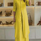 Elegant Lapel Single-Breasted Long Shirt and Wide-Leg Pants Suit
