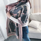 Extra-Large Cashmere Scarf, Equestrian-Print Blanket Wrap, Pashmina