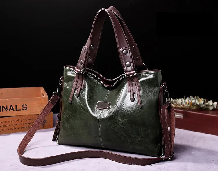 Fashion Versatile Tote Bag Two-Tone Large Capacity Handbag