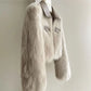 Vireous Polo Collar Women's Faux Fur Bomber Jacket, Spring and Autumn Collection