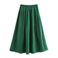 Women's Fashion Casual Swing Midi Skirt and Top, Two Piece Set