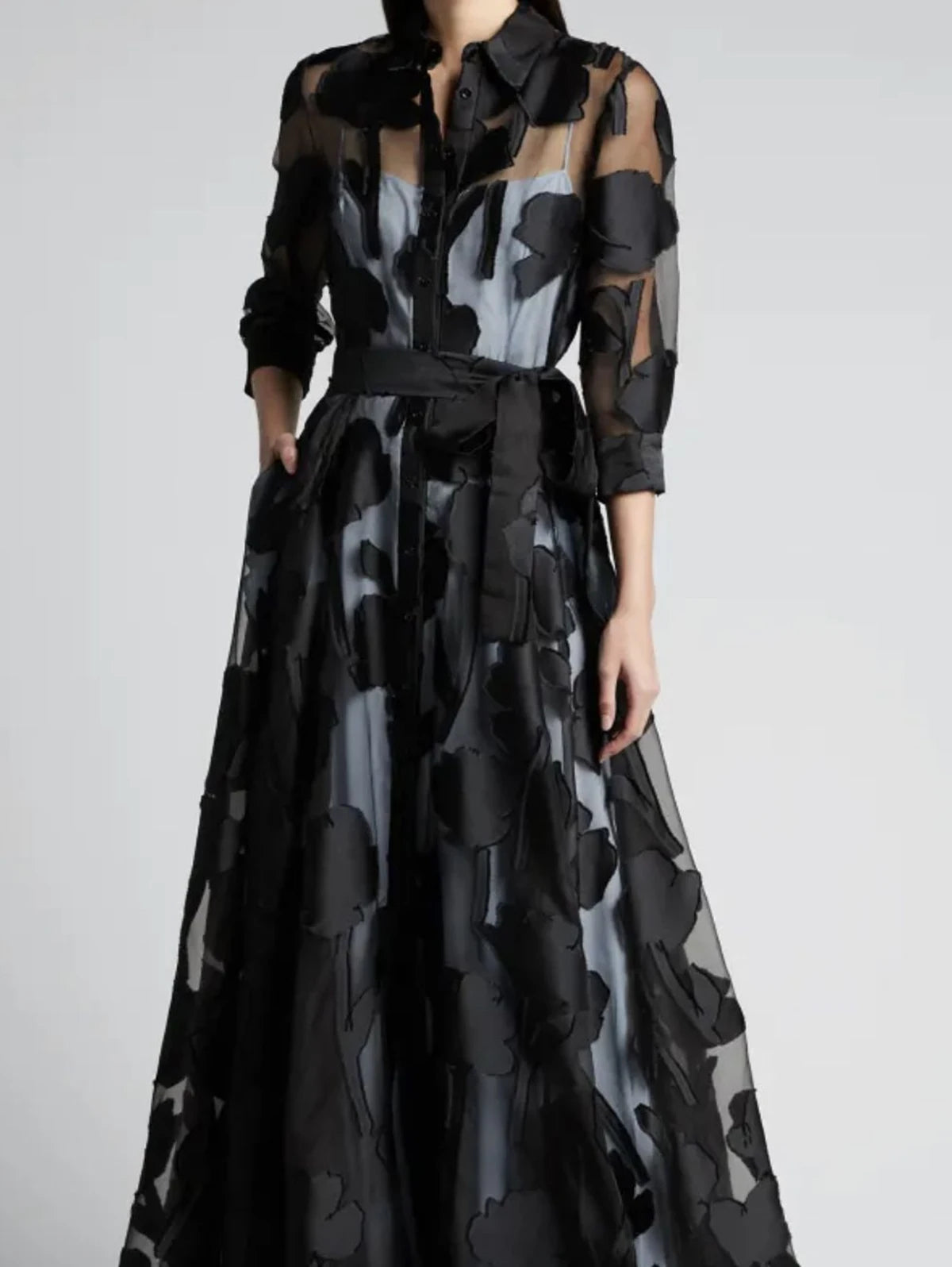 Summer Dress, Women's Elegant Jacquard Long Mesh Dress