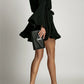 Vireous Elegant Pleated Flared Mini Dress, Plus Sizes