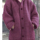 Women's Thick-Knit Hooded Cardigan Wrap Coat, Plus Sizes