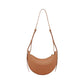 French-Design Textured Leather Crossbody Crescent Bag