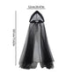 Dark Cross Full-Length Shawl, Goth Witch Vampire Cosplay Cloak in Black