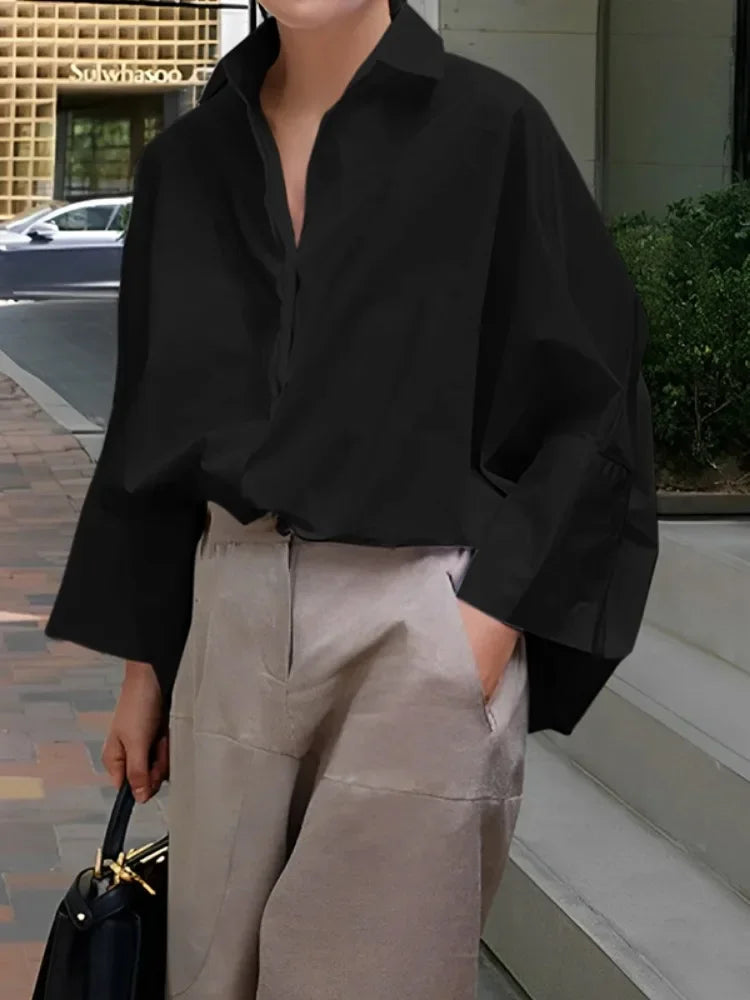 Avant Garde Women's Buttoned Loose-Fit Shirt