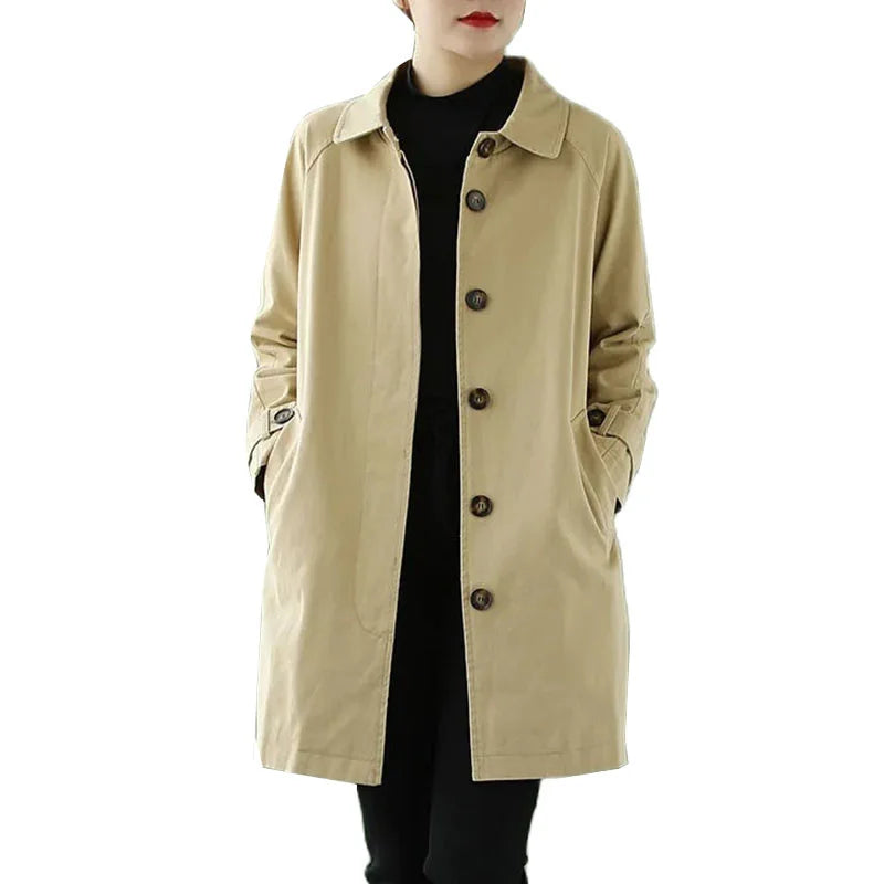 Classic Minimalist Women's Trench Coat Windbreaker, Multi Colours