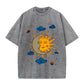 Moon and Sun Print Men's Oversize T-Shirt