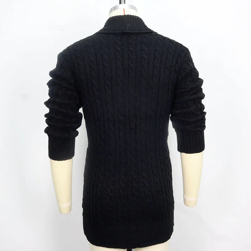 Vireous Men's Very Long Cable Knit Sweater, Multi Colours