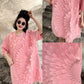Loose Summer Glam Feather Short-Sleeve Women's Short Dress