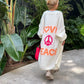 'Love and Peace' Design Women's Long Knitted Cardigan, Sweater Coat