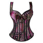 Goth Burlesque Eveningwear Corset, Body Shaper, Bustier, Jacquard Print, Plus Sizes