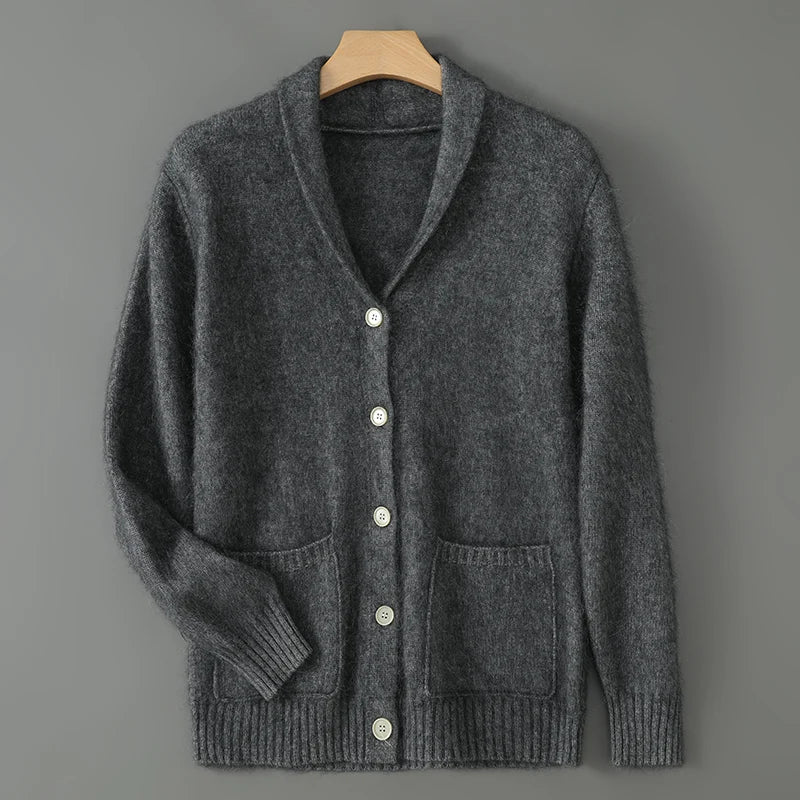 Vireous New Season Men's Shawl-Collar Cashmere Cardigan