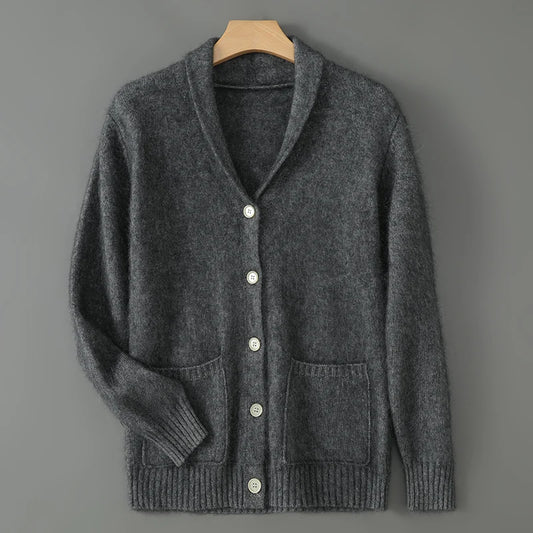 Vireous New Season Men's Shawl-Collar Cashmere Cardigan