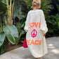 'Love and Peace' Design Women's Long Knitted Cardigan, Sweater Coat