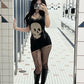 AltGoth Cyber Punk Goth Mini Dress in Black