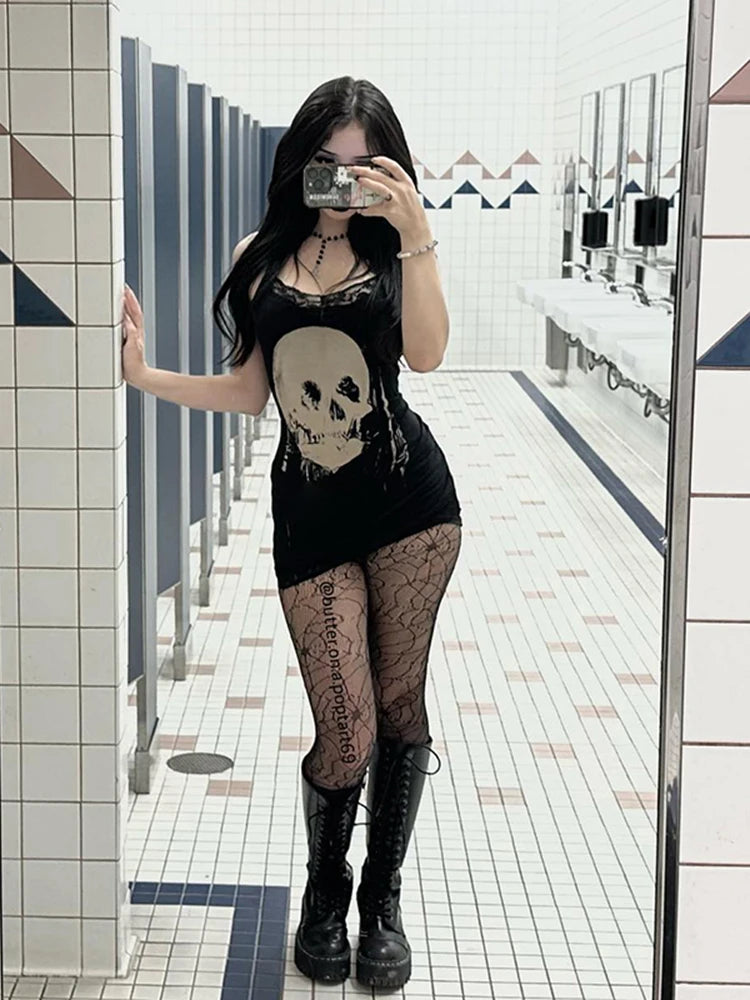 AltGoth Cyber Punk Goth Mini Dress in Black