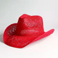Women's Openwork Woven Cowboy Hat, Multicolours