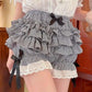 Women's Pleated Bloomers, Vintage Victorian Costume Knickers with Bow-Knot